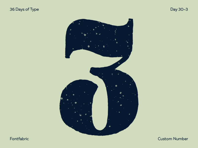 Day 30—3 3 36days 36daysoftype font fontfabric letter lettering number type typeface typography