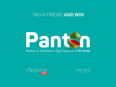 Tag a Friend and Win Panton font fontfabric free game giveaway narrow panton promo type typeface typography