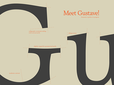 Say hello to Gustave creative design font fontfabric humanist illustration letter lettering lifestyle serif type typeface typography wip