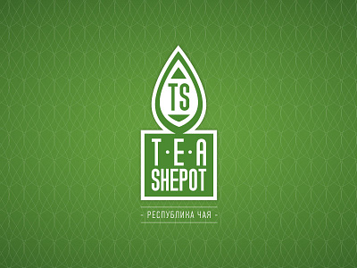 Tea Shepot chine green logo pattern repuplic shop tea typographic