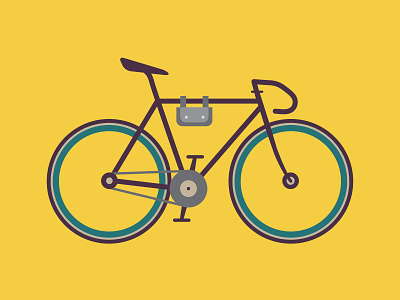 Cycle bike black city cycle fixie roadbike singlespeed vector yellow
