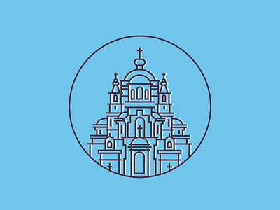 church blue church circle minimalism vector