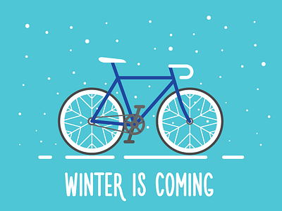 Winterbike bicycle bike cycle fixie flat snow snowflake vector winter