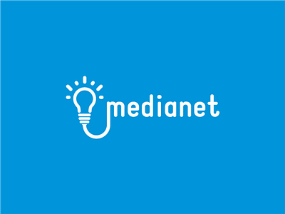 Medianet logo blue bulb illustrator logo medianet