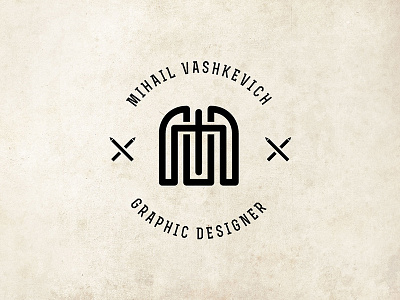 My work logo graphic designer logo m mihail vashkevich monogramm