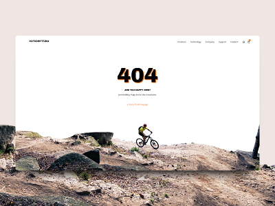 404 page design for a biking company 404 agency bike biking design ux web design