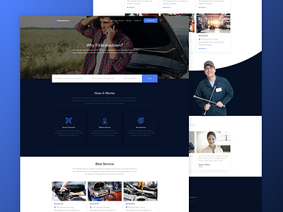 Fixbreakdown - Home Page aplication design find homepage service simple sketch ui usa ux vehicles