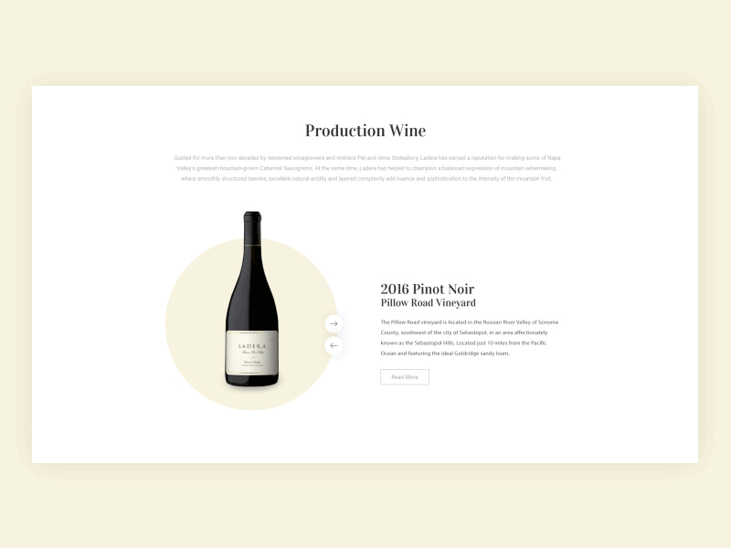 Section with featured wines agency animation clean design simple simple design ui ux web design website wine winery