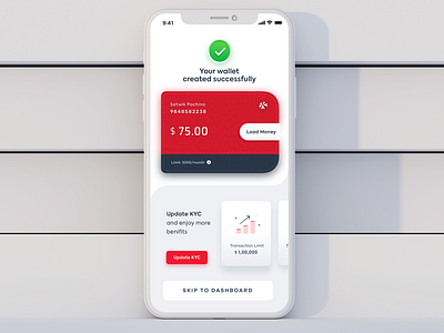 Wallet Success Screen billpayments ewallet financial app fintech app mobile banking mobile banking app mobile payments satwik pachineela satwik pachino wallet app