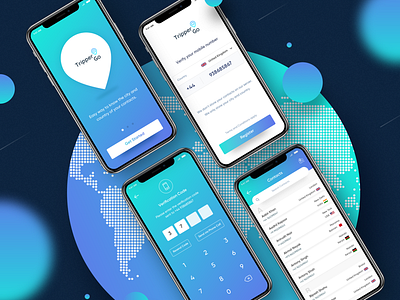 Mobile Design - Tripper Go dashboard dribbble finder gradients ios iphonex location map mobile ui ux