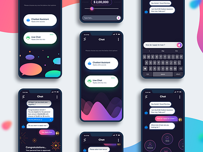 Chatbot - Banking App app banking chatbot colorful dark mobile ui ux