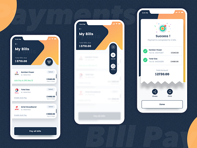 Bill Payments- Banking App android app bill payments ux colors design ios mobile ui
