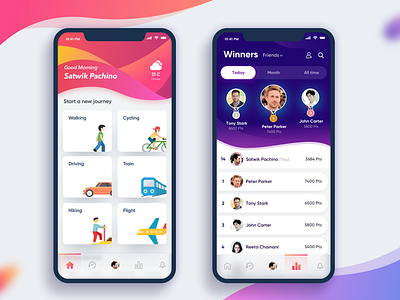 Social App - Dashboard colorful dashboard iphonex mobile social app ui ux