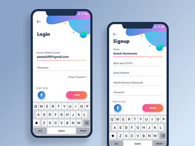 Minimal Login Screen colorful gradient iphonex login minimal mobile design ui ux