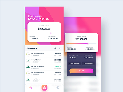 Finance App banking colorful dashboard design finance gradients ios ui ux