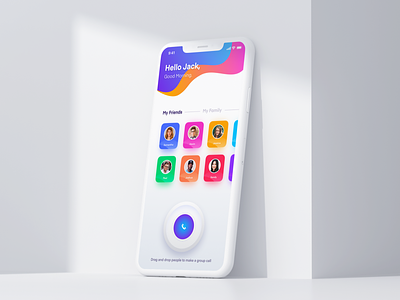 Group Video Calling - Part 2 calling colorful contacts design gradients group chat groupcall ios iphonex mobile mobile app ux vector video call