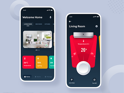 Smart Home App artificialintelligence interaction design iot mobile app mobile dashboard mobile ui satwik pachineela smart smart mobile smarthome temperature ui ux