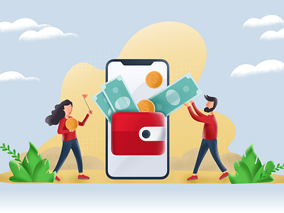 Wallet illustration for Banking App