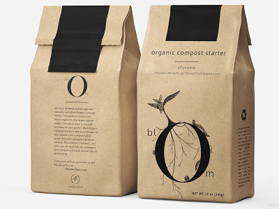 Blom Organics _ Compost Starter branding design illustration logo product sustainability typography