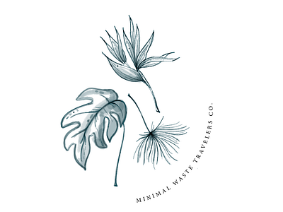 Minimal Waste Travel Co. branding design identity illustration logo sustainability typography