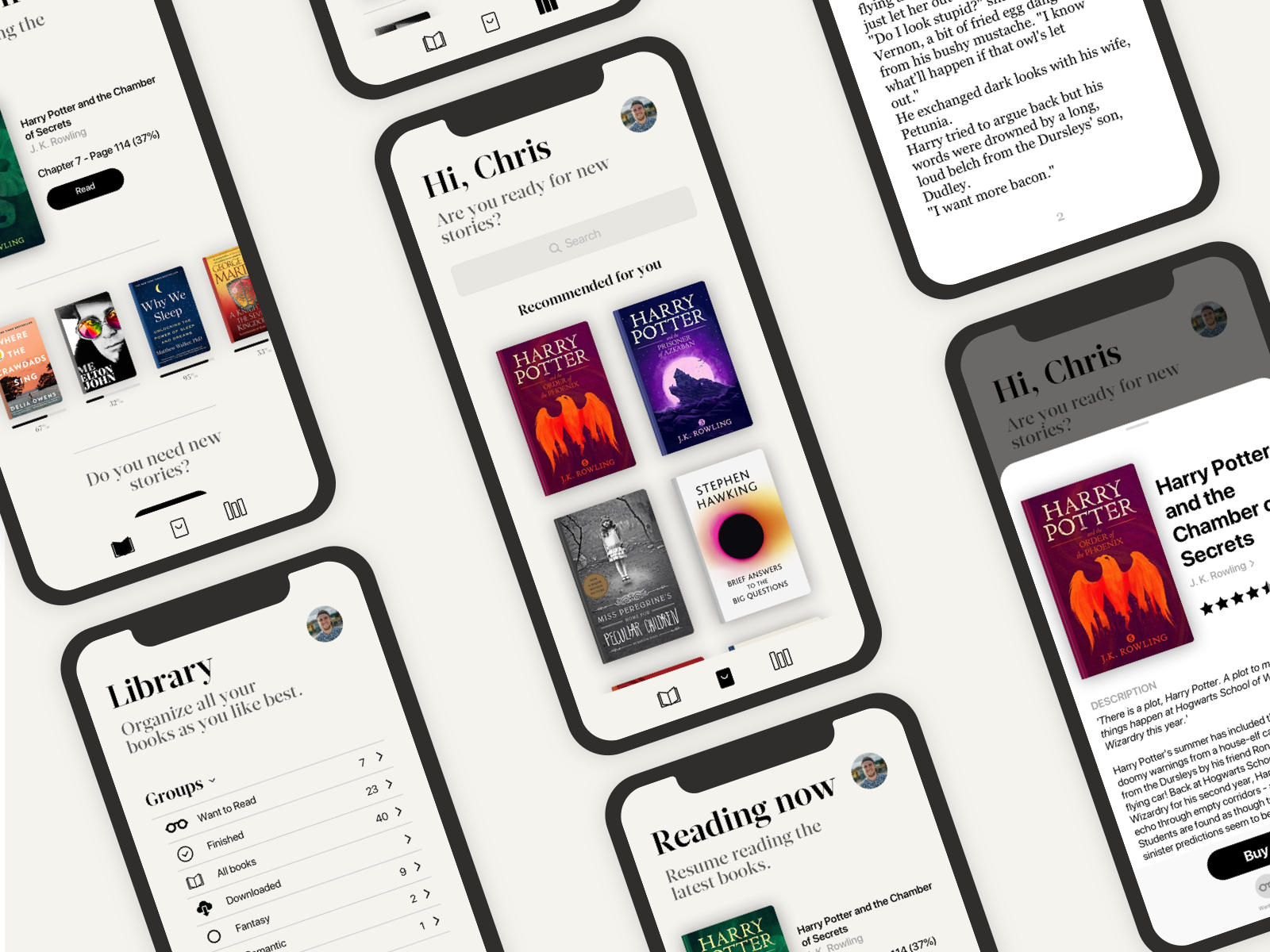 Reading app - UI design by Filippo Zanfini on Dribbble