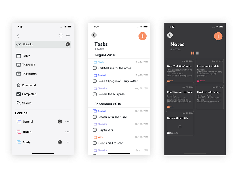 Notes UI designs, themes, templates and downloadable graphic elements ...
