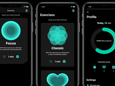 Becalm - Breathing app (UI Design)