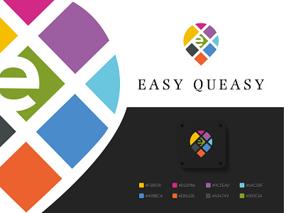 Easy Queasy map loacator logo branding branding designer design gradient iconlogo logo logoart logoconcept map logo vector