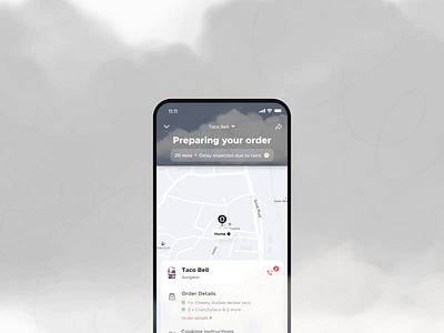 It's raining outside animation motion order raining tracking ux weather zomato