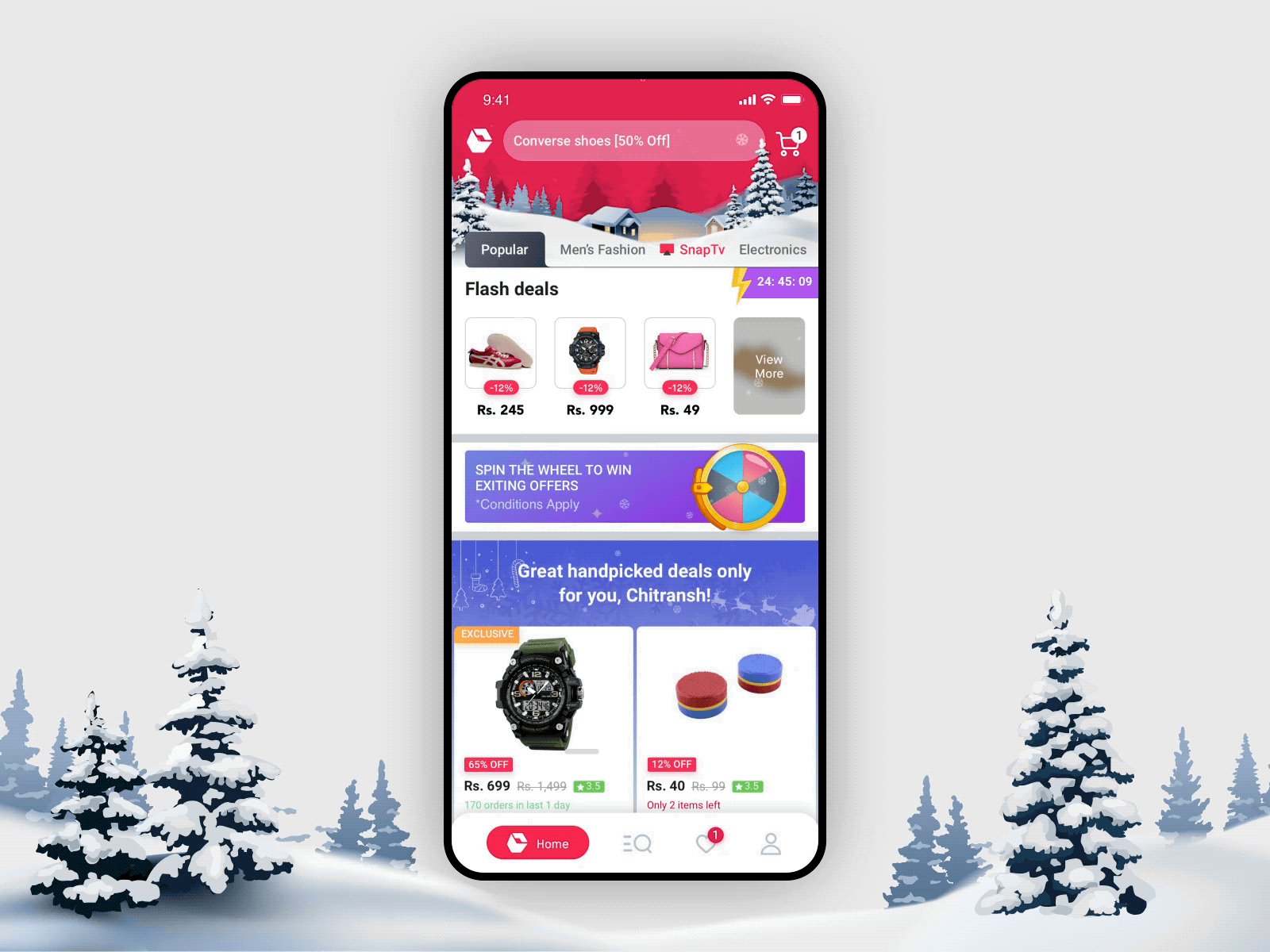 Gift of Happiness ❄️☃️ aftereffects animation christmas dribbble ecommerce festival gifts header holidays homepage mockup motion new year shopping snowflake ui ui ux design uiux