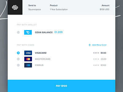 Checkout - Wallet Screen checkout finance gate payment service