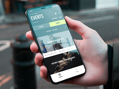 Events app application classes design events fitness interface iphone iphone x ui ux