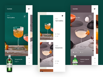 Cocktail Recipes app design interface ios iphone mobile ui