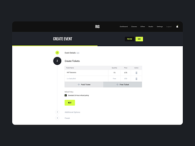 Create Tickets dashboard design interface ui user web