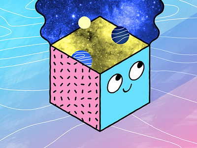 Dreambox. 1/3 box color colorful dream illustration pattern