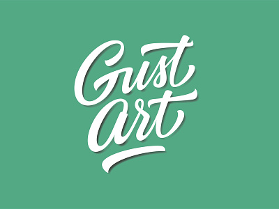 Gust Art Final version green lettering logo logotype typography