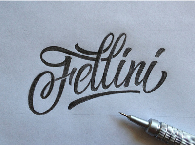 Sketch Fellini cafe calligraphy coffee design fellini lettering logo logotype sketch typography