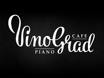 VinoGrad (Grapes) cafe design lettering logo logotype piano typography vinograd