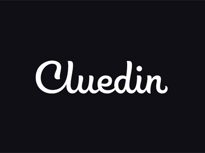 Cluedin app lettering logo typography