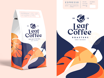 Leaf Coffee Co. Packaging Part 3 brand identity branding coffee coffee label coffee shop illustration label logo logodesign packaging type