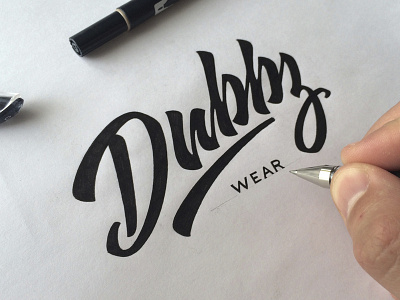 Dubbz Wear brand calligraphy dubbz hand writing lettering logo logotype t shirts леттеринг