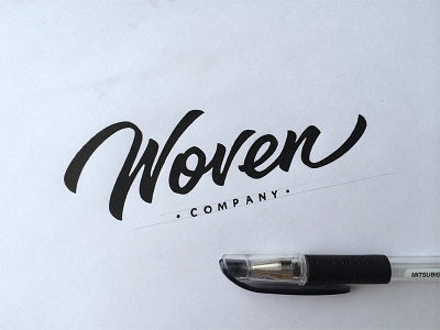 Woven brand calligraphy hand writing lettering logo logotype каллиграфия леттеринг логотип