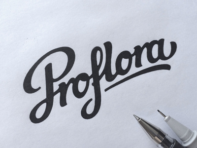 Proflora brand floristics flowers hand writing lettering logo logotype proflora tutov леттеринг логотип
