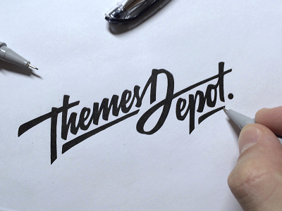 ThemesDepot brand calligraphy hand writing lettering logo logotype