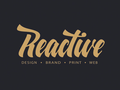 Reactive brand calligraphy design hand writing lettering logo logotypee reactive tutov леттеринг логотип