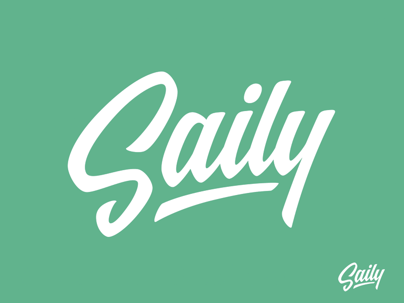 Saily brand calligraphy hand writing lettering logo logotype