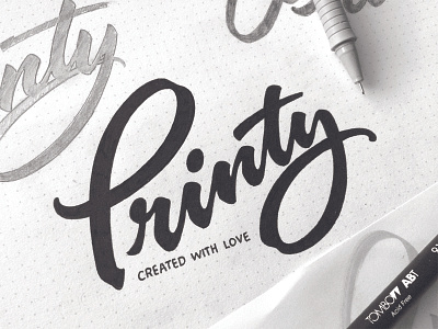 Printy brand calligraphy hand writing identity lettering logo logotype type typeface typography леттеринг логотип