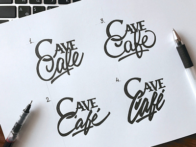 Cave Cafe brand branding hand writing identity lettering logo logotype sketch type typography леттеринг логотип