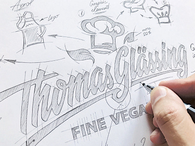 Thomas Glassing - Process brand calligraphy hand writing identity lettering logo logotype process sketch type typography логотип
