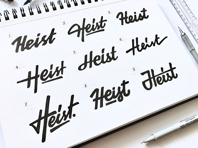 Heist films brand branding identity lettering logo logotype sketch леттеринг логотип
